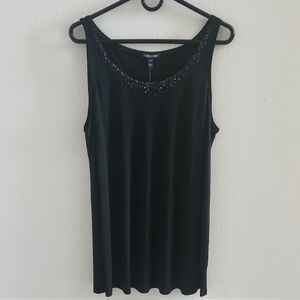 Eileen Fisher Black Sleeveless Top with Sequin Neckline
